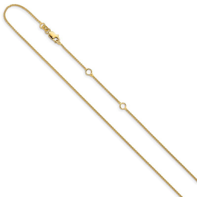 10k 1mm Baby Spiga 1in+1in Adjustable Chain