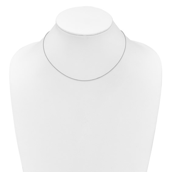 Leslie's 10k White Gold 1mm Spiga 1in+1in Adjustable Chain