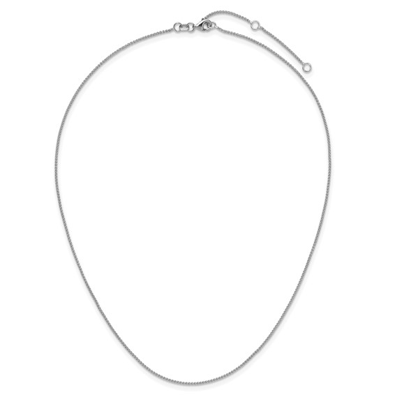 Leslie's 10k White Gold 1mm Spiga 1in+1in Adjustable Chain