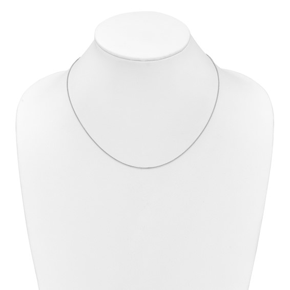 Leslie's 10k White Gold 1mm Spiga 1in+1in Adjustable Chain