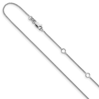 Leslie's 10k White Gold 1mm Spiga 1in+1in Adjustable Chain