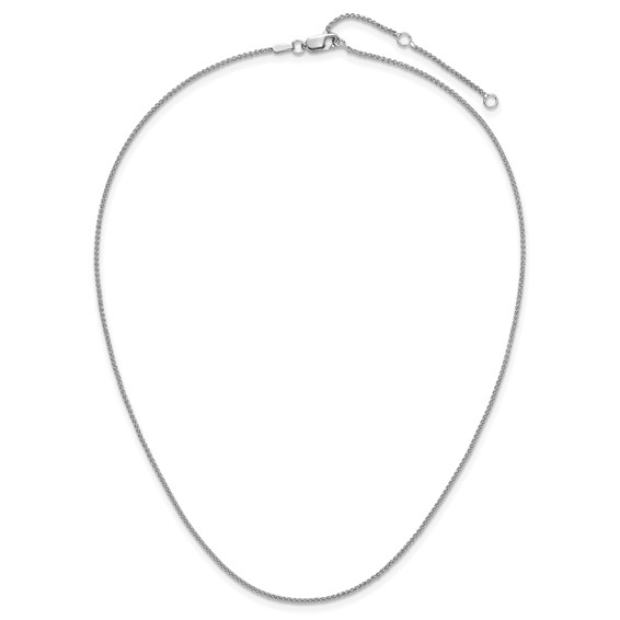 Leslie's 10k White Gold 1.2mm Spiga 1in+1in Adjustable Chain