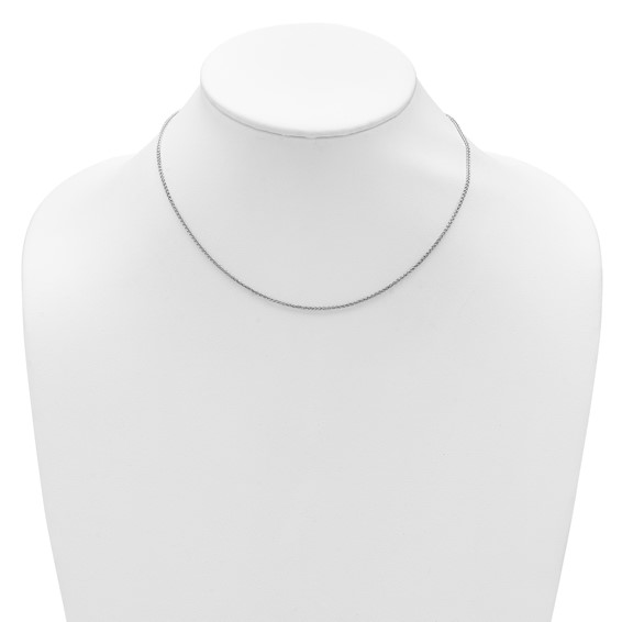 Leslie's 10k White Gold 1.5mm Spiga 1in+1in Adjustable Chain