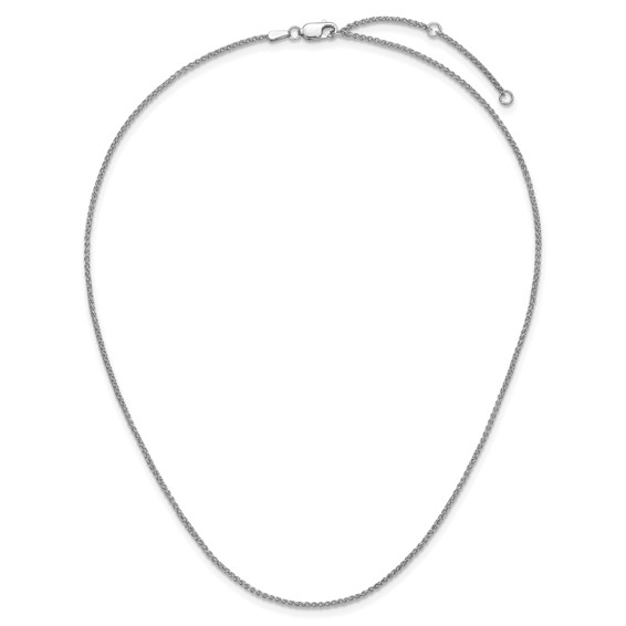 Leslie's 10k White Gold 1.5mm Spiga 1in+1in Adjustable Chain