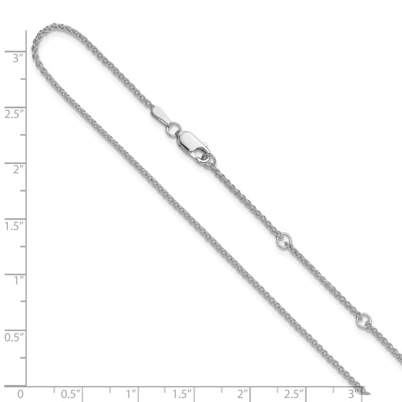 Leslie's 10k White Gold 1.5mm Spiga 1in+1in Adjustable Chain
