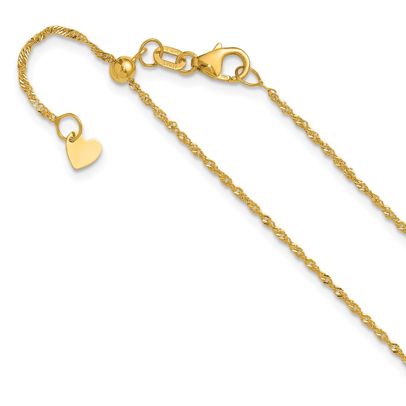 10K Adjustable 1.1mm Singapore Chain