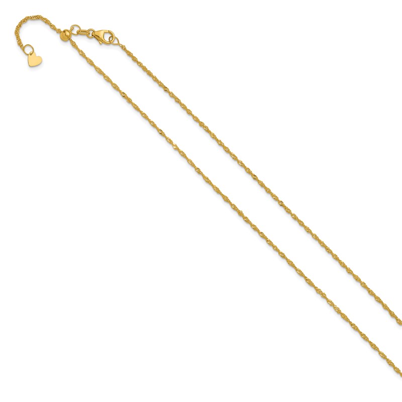 10K Adjustable 1.3mm Singapore Chain