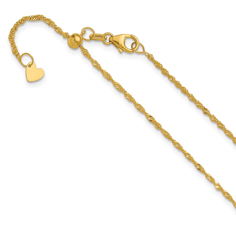 10K Adjustable 1.3mm Singapore Chain