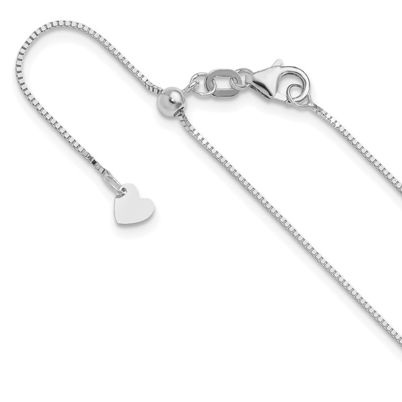10K White Gold Adjustable .7mm Box Chain