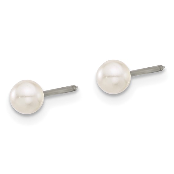 Inverness Titanium 4mm Glass Pearl Post Piercing Earrings