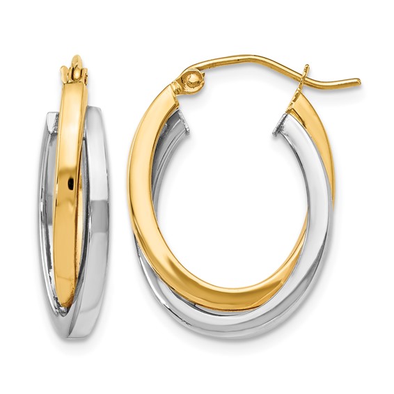 Leslie's Gold Polished Twist Hoop Earrings