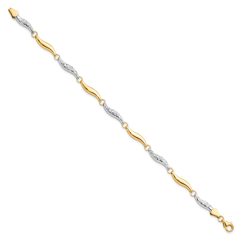 10K w/Rhodium D/C Bracelet