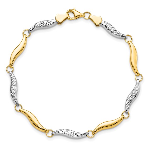 Leslie's 10K w/Rhodium D/C Bracelet