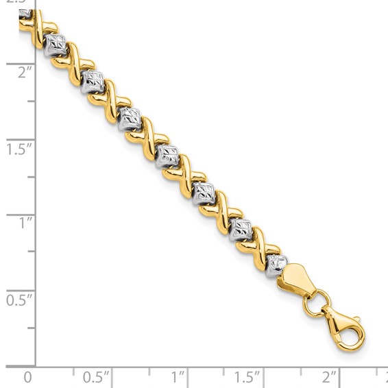 Leslie's 10K Yellow Gold with Rhodium D/C Bracelet