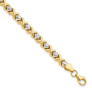 Leslie's 10K Yellow Gold with Rhodium D/C Bracelet