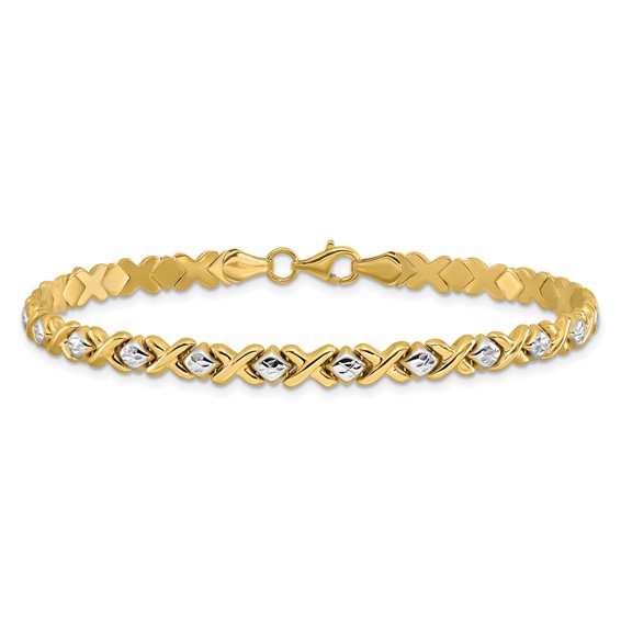 Leslie's 10K with Rhodium Polished and D/C Bracelet