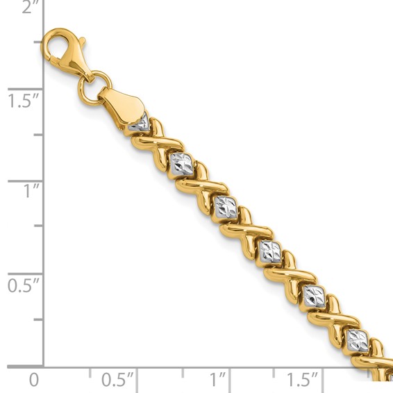Leslie's 10K with Rhodium Polished and D/C Bracelet
