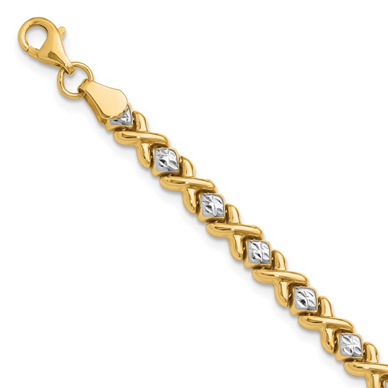Leslie's 10K with Rhodium Polished and D/C Bracelet