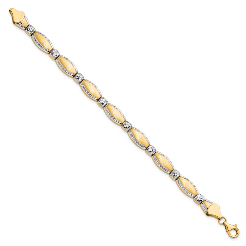 10K w/Rhodium D/C Bracelet