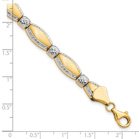 Leslie's 10K w/Rhodium D/C Bracelet