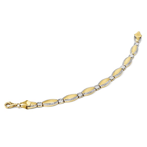 Leslie's 10K w/Rhodium D/C Bracelet