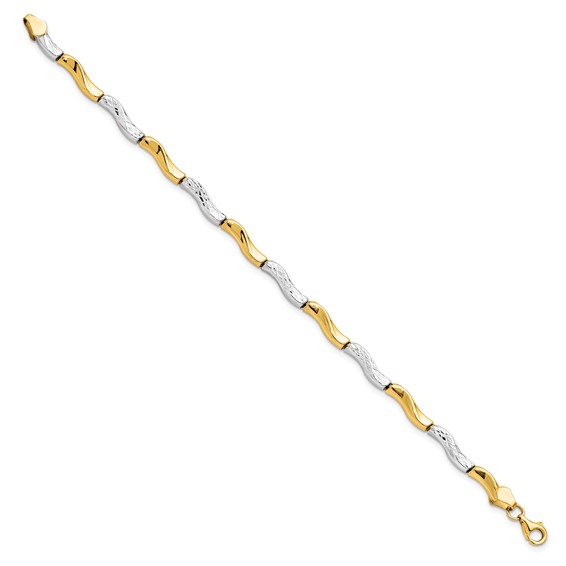 Leslie's 10K Gold w/Rhodium D/C Bracelet