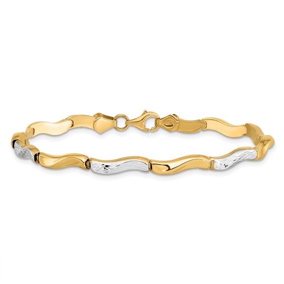 Leslie's 10K Gold w/Rhodium D/C Bracelet