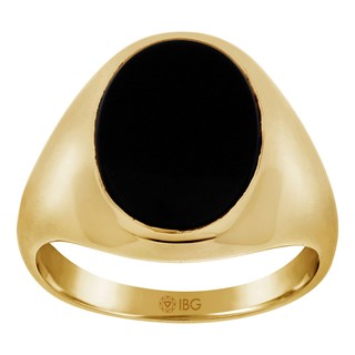 10k Men's Yellow Gold Onyx Ring