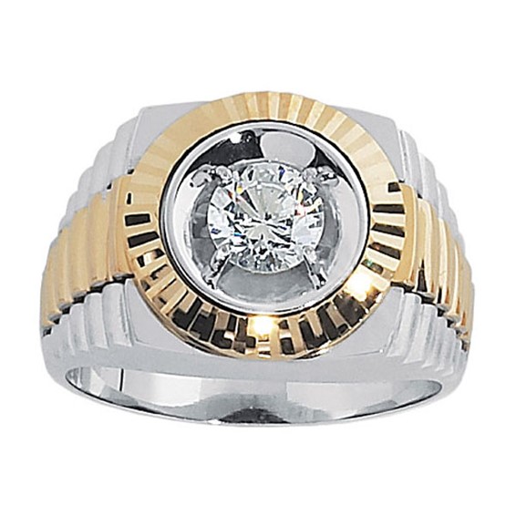 Men's TT Solitaire Ring (yellow panels/bezel) Mounting