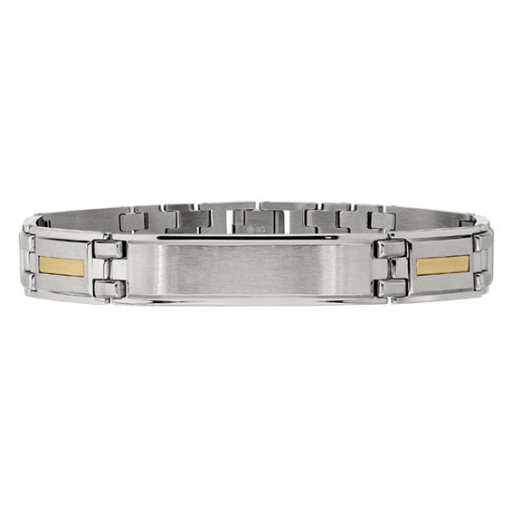 IBGoodman Stainless Steel with 10K Gold Accent 8.75 inch Link Bracelet