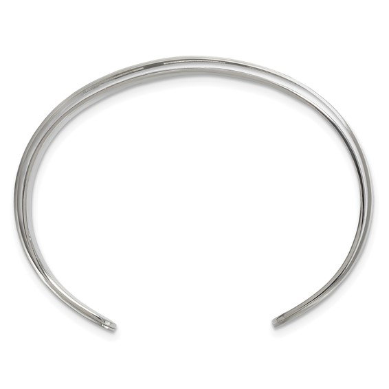 IBGoodman Stainless Steel Polished and Satin Cuff Bracelet