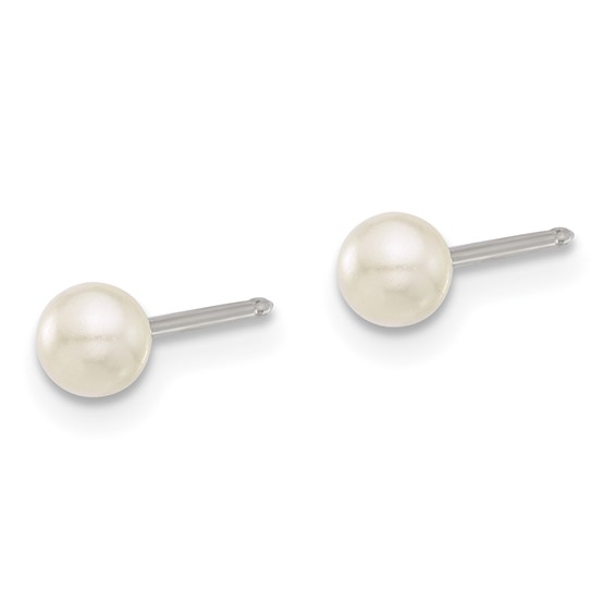 Inverness Stainless Steel 4mm Glass Pearl Post Piercing Earrings