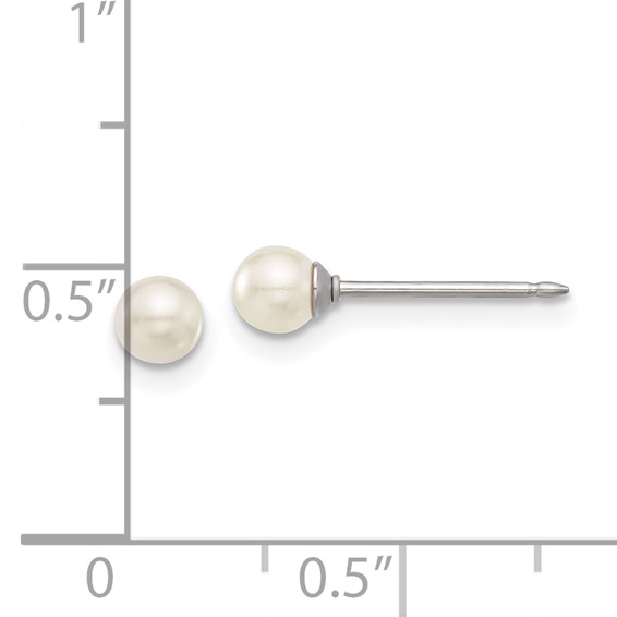 Inverness Stainless Steel 4mm Glass Pearl Post Piercing Earrings