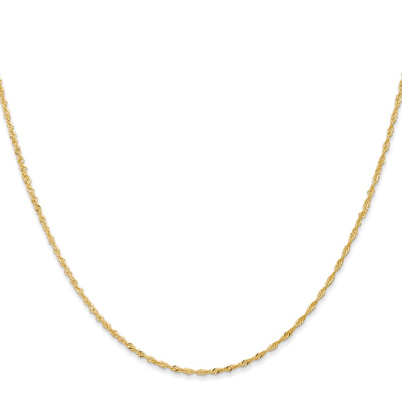 14K 1mm Singapore with Spring Ring Clasp Chain