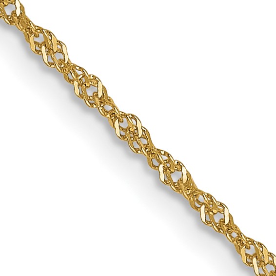 Leslie's 14K 1mm Singapore with Spring Ring Clasp Chain