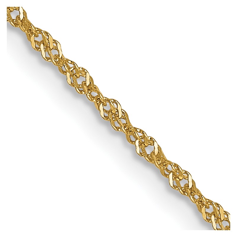 14K 1mm Singapore with Spring Ring Clasp Chain