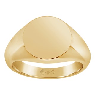 14ky 14mm round face signet ring.