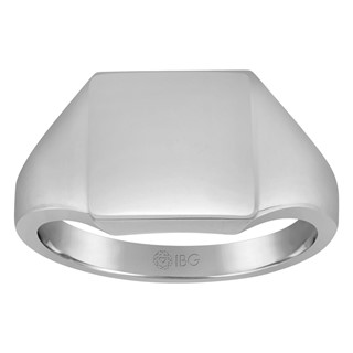 14k White Gold 12X12mm Square Face Signet Ring