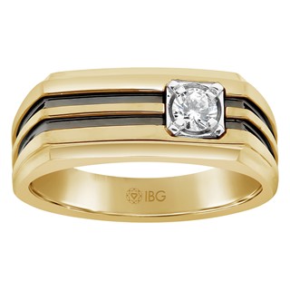 Men's Yellow Gold Dia (On Side) Ring