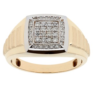 Men's YG 1/4cttw Diamond Cluster Ring