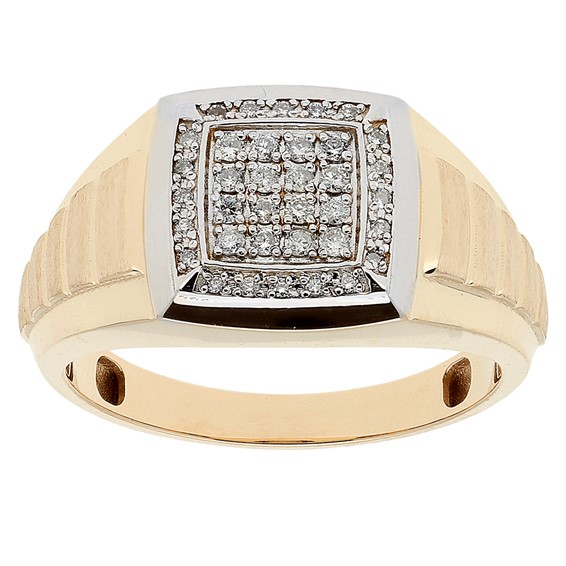 Men's YG 1/4cttw Diamond Cluster Ring