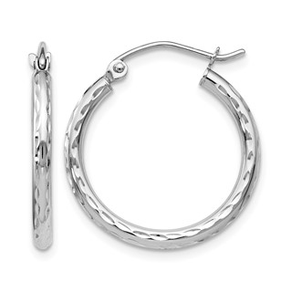 Leslie's Gold Polished and Diamond-cut Hoop Earrings