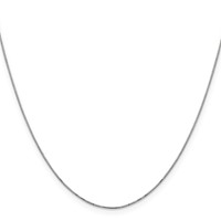 14K White Gold Carded .5mm Box Link Chain with Spring Ring Clasp - 16in view 2