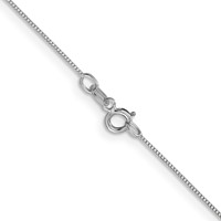 14K White Gold Carded .5mm Box Link Chain with Spring Ring Clasp - 16in view 3