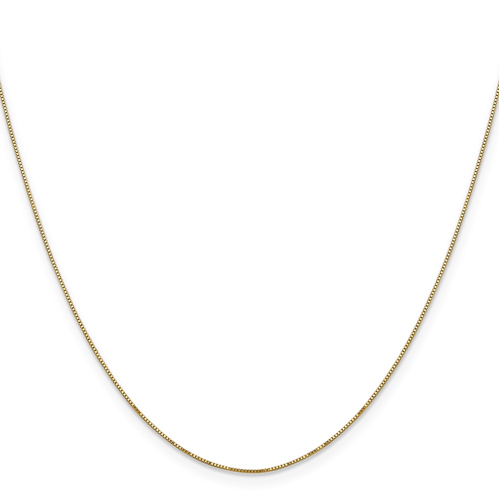 14K 18 inch Carded .5mm Box Link with Spring Ring Clasp Chain (5BY-18)