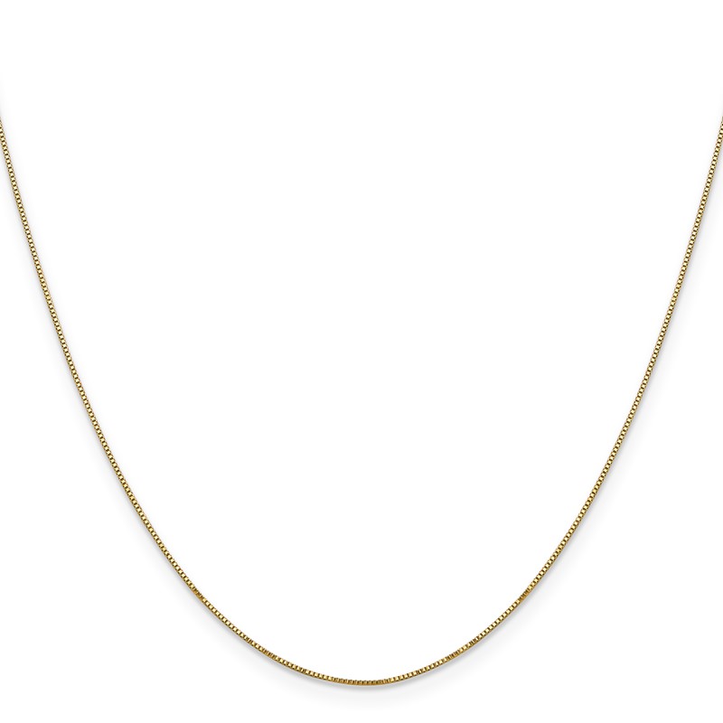 14K 20 inch Carded .5mm Box Link with Spring Ring Clasp Chain