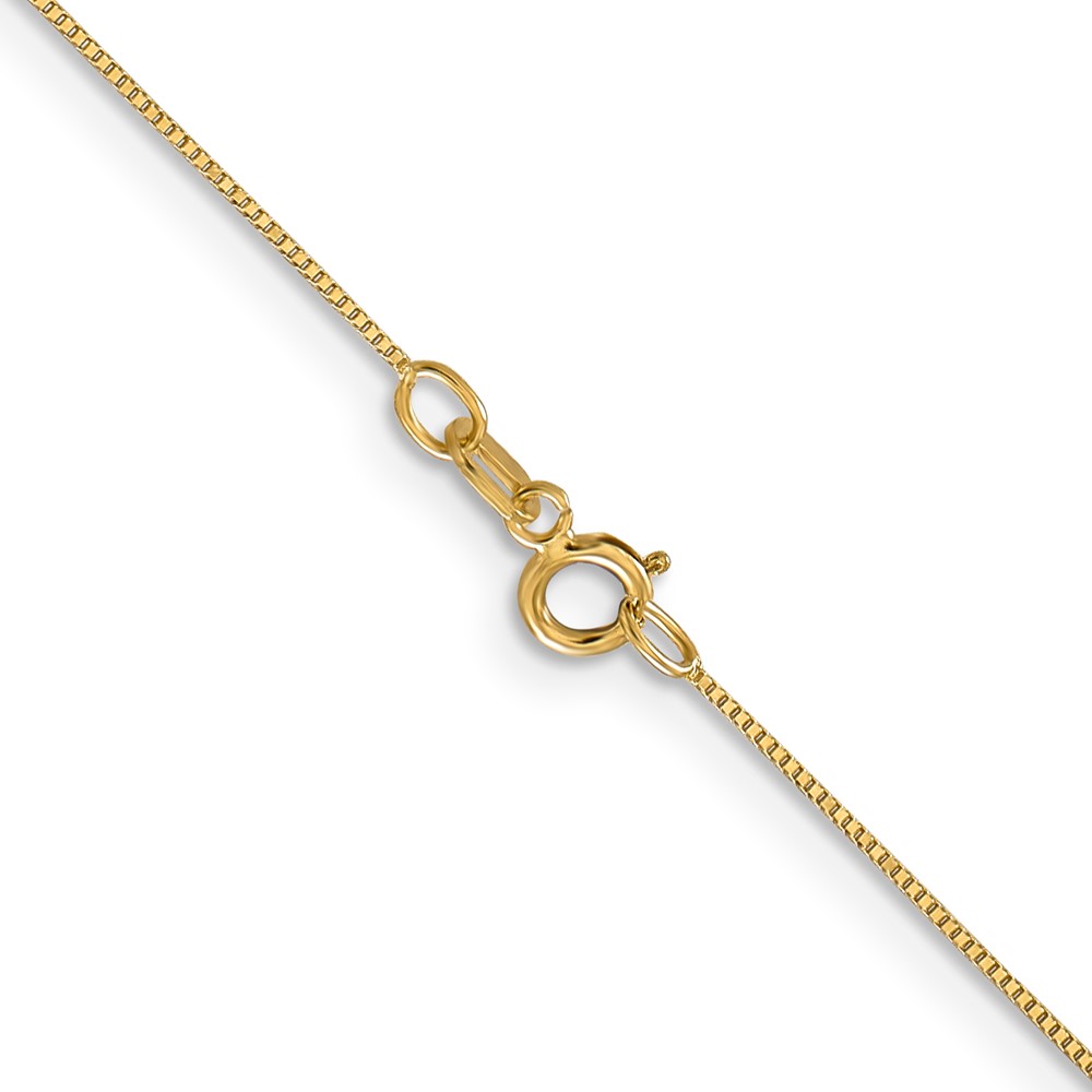14K 18 inch Carded .5mm Box Link with Spring Ring Clasp Chain (5BY-18)