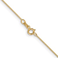 14K Yellow Gold Carded.5mm Box Link Chain with Spring Ring Clasp, 16" view 3