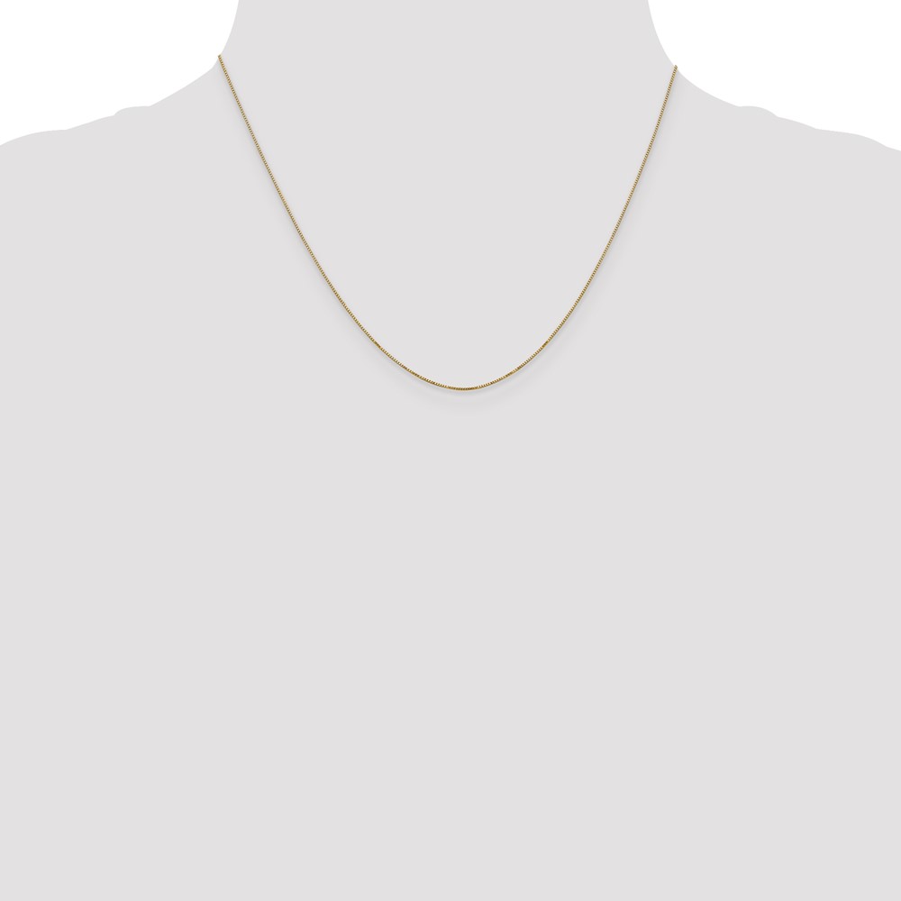 14K 18 inch Carded .5mm Box Link with Spring Ring Clasp Chain (5BY-18)