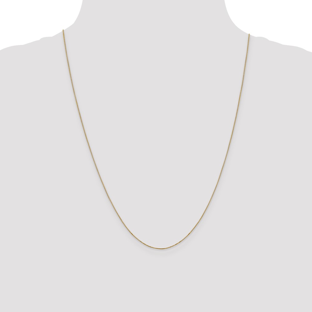 14K 24 inch Carded .5mm Box Link with Spring Ring Clasp Chain (5BY-24)